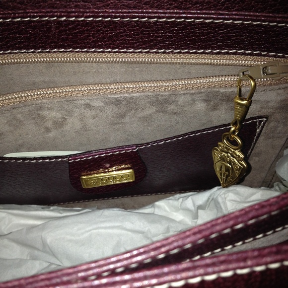 NWT!! VTG. RARE Leather & SUEDE Wine shoulder Bag - Picture 8 of 8